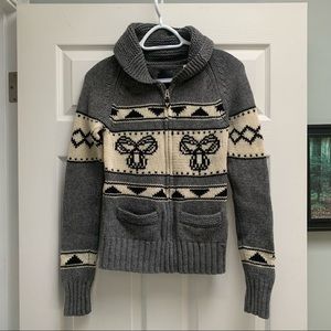 Aritzia TNA Sea to Sky zip up Cardigan - Lambswool